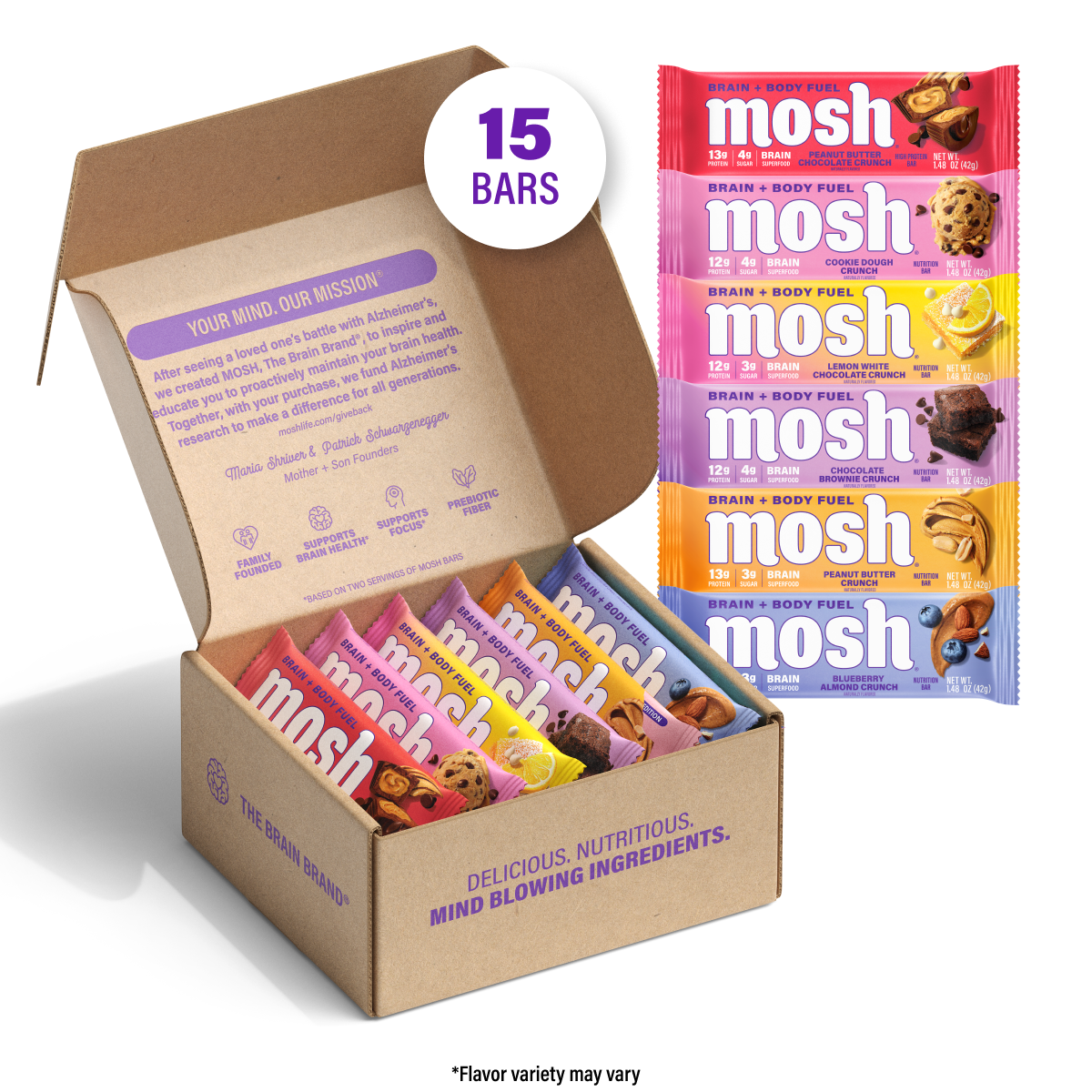 MOSH Protein Bars – Variety Pack (15 ct)