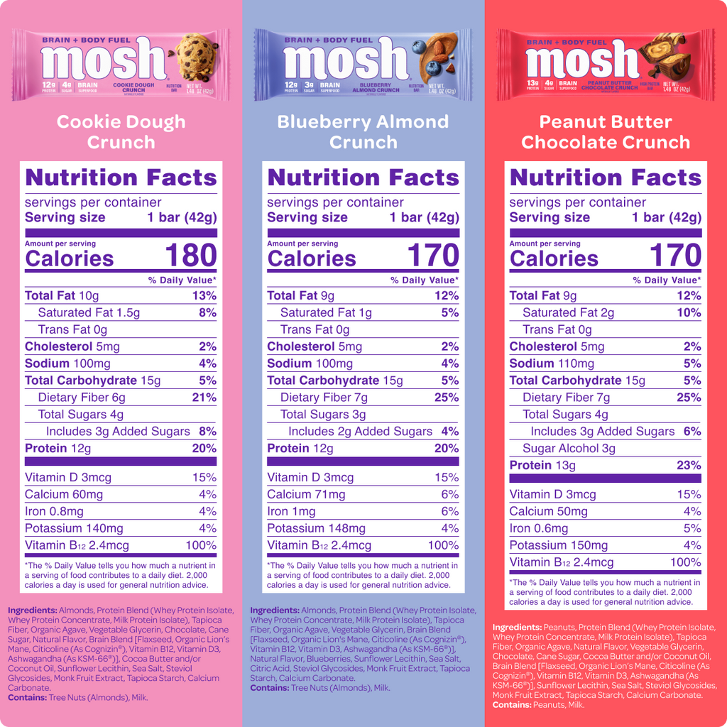 MOSH Protein Bars – Variety Pack (15 ct)
