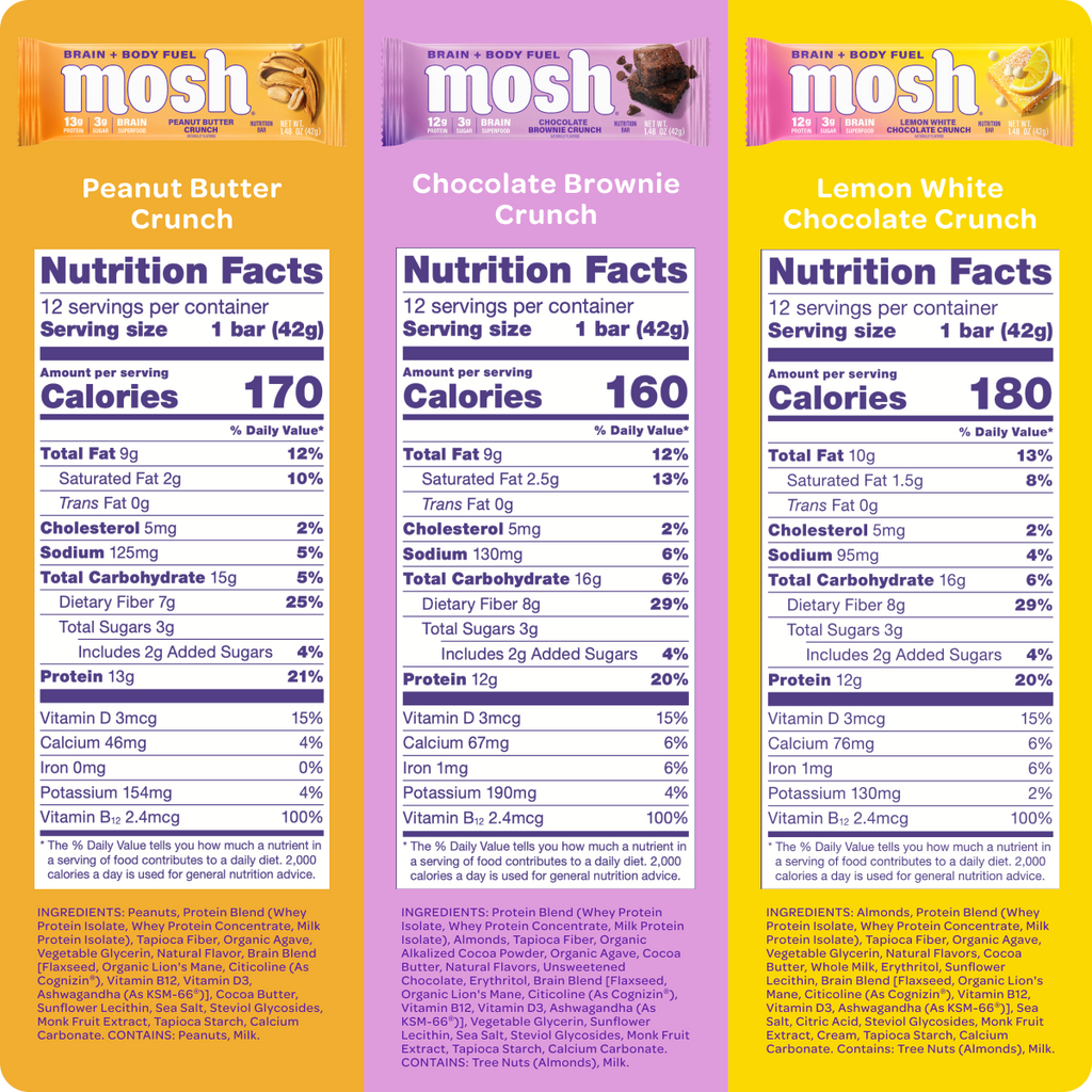 MOSH Protein Bars – Variety Pack (15 ct)
