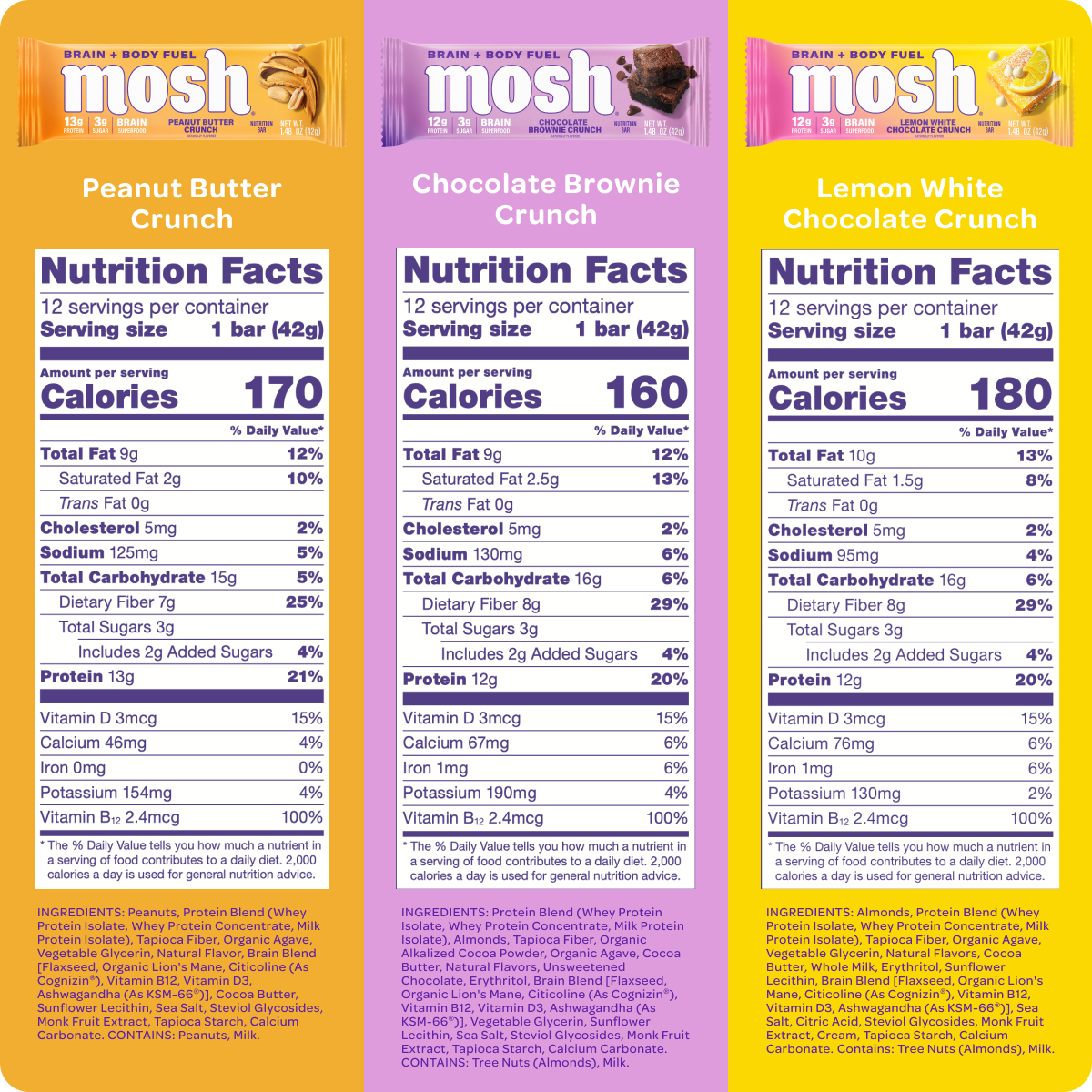 MOSH Protein Bars – Variety Pack (15 ct)